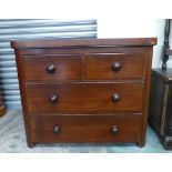 Late victorian Mahogany chest of 2 over 2 Drawers 97cm Wide x 83cm H