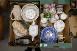 A mixed collection of items to include Wedgwood tankards, Stoke city similar item, Spode Italian