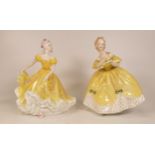 Two Royal Doulton lady figure The Last Waltz HN2315 together with Ninette HN2379