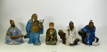A collection of Chinese Mud Man Figure, tallest 20cm(5)