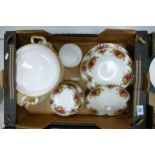 Royal Albert Old Country Rose Patterned items to include, 2 tureens, pasta rimmed bowls, dinner
