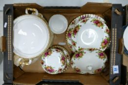 Royal Albert Old Country Rose Patterned items to include, 2 tureens, pasta rimmed bowls, dinner