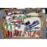 A large collection of play worn model Toy Cars & Vehicles including, Corgi vintage fire engines,