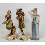 Two Goebel Figures in Period Dress together with Russian Figure of a King, tallest 23cm(3)