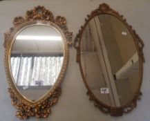 2 vintage guilt framed mirrors (2)