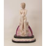 Carltonware Art Deco figure of a lady. Trail piece 8/25, Over decorated by vendor