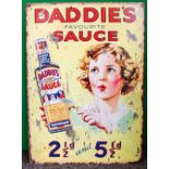 Vintage Style Tin 'Daddie's Favourite Sauce' Advertising Sign 70x50cm