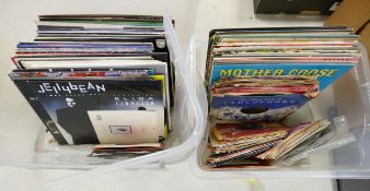 A large collection of easy listening & 1980's & 90's Pop Vinyl lp's record & singles (2 boxes)