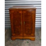 Reproduction Yew Veneered HI-FI cabinet 62cm W, 82cm H, 42cm D