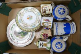 A mixed collection of items to include Aynsley Rosedale plate, Copeland Spode teapots and jug,