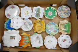 A collection of multi patterned Shelley Pin dishes