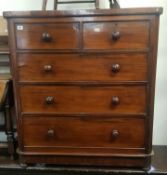 Late victorian mahogany 2 over 3 chest of drawers Height 122cm x 112cm W x D 48cm