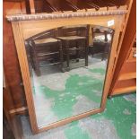 Oak framed dressing table mirror, height 76cm