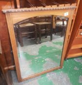 Oak framed dressing table mirror, height 76cm