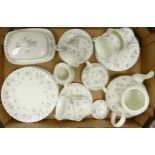 Wedgwood April Flowers Patterned Tea & Dinner Ware to include Tea Set, salad plates, butter dish etc