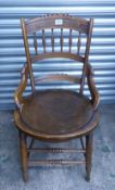 Early 20th century dining / office chair with turned spindle detail