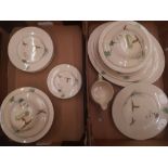 Royal Doulton 'The Coppice' pattern dinner ware items to include 2 lidded tureens, 6 side plates,