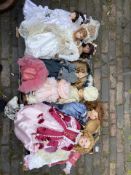 Four Vintage Porcelain Dolls to include one Lavenda example together with Six Vintage Porcelain
