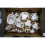 Royal Albert Old Country Roses tea ware to include 12 trio's, teapot, milk jug, sugar bowl and