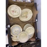 Woods Ivory / Service ware items to include 3 platters, 2 gravy boats, 2 lidded vegtable dishes