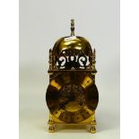 Brass Reproduction Lantern Clock, height 24cm