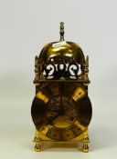Brass Reproduction Lantern Clock, height 24cm