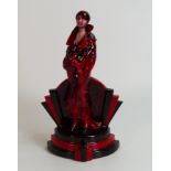 Kevin Francis / Peggy Davies Ruby Fusion Clarice Cliff Figure , over painted by vendor