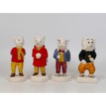 Beswick Rupert & His Friends Figures Rupert the Bear , Algy Pug, Pong Ping & Rupert Snowballing(4)