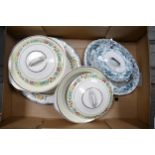 Mixed collection of ceramic service ware to include two Portland Pottery lidded soup tureens,