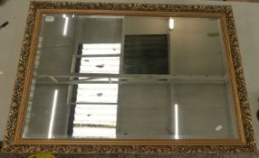 Large Bevelled Edged Guilt framed Hall Mirror 71cm High, 101cm Wide