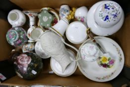 A mixed collection of items to include Royal Crown Derby Imari Decorated Knife, Wedgwood Marabelle