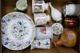 A mixed collection of items to include large Coalport Pageant patterned bowl & jug, Carlton ware