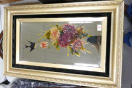 Hand Painted Early 20th Century Wall Mirror 83 x 52cm