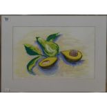 Ruth Hodge screenprint of Avocados limited edition 8/10, measuring 33cm x 49cm excluding mount &