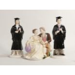 Coalport Damaged Character Figures Graduate & The Proposal together with good lady Graduate(3)