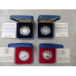 4 Sterling Silver Proof Coins. 2 Commemorating 1981 Royal Wedding and 2 Commemorating 1977 Silver