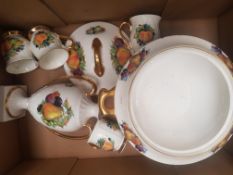 A collection of heritage Bone China Items to include large lidded tureen, vase & mugs