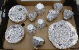 Ashley floral and gilt 21 piece tea set