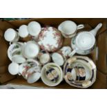 A collection of mixed tea ware to include Royal Sutherland trio's, Indian tree patterned teapot,