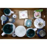 A mixed collection of items to include Wedgwood Jasper ware, Denby Green Wheat patterned items,