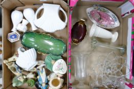 A mixed collection of items to include Crown Windsor vase, Carltonware, Coalport vase, Glass ware