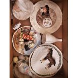 Wedgwood pin dishes, Egbert figures, beswick foal, Royal Doulton Display Plates, small toby jugs,
