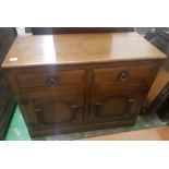 Old charm Oak 2 drawer 2 door Small Sideboard 92cm Wide
