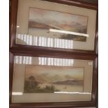 Late 19th / early 20th century pair of watercolours of lakeland scenes, signed E lewis or similar.