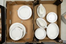 A collection of Royal Doulton Allegro patterned dinner ware including salad plates, desert plates,