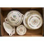 Coalport Ming Rose pattern dinner ware items to include lidded tureen, 6 salad plates, 6 dinner
