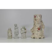 Worcester Aesthetic Period Spill Vase together with a trio of Victorian Fairings.