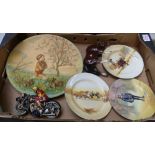 A Mixed Collection of Items to Include Bossons Circular Wall Plauqe, Royal Doulton Serviceware Plat