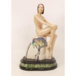 Carltonware figure of a nude lady on a plinth. MArked 1/3 to base. Over painted by vendor