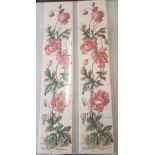 Set of new Johnstones Bros ceramic fireplace tiles with floral decoration (8)